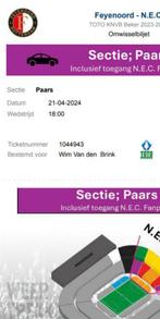 kaartje bekerfinale Feyenoord - NEC, Tickets en Kaartjes, Sport | Voetbal, April, Losse kaart, Eén persoon