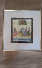 Zijde?,tafereel uit India, mooi kleurenpallet, goed gelijst, Antiek en Kunst, Ophalen of Verzenden