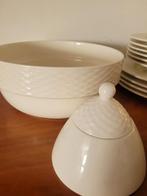 Pagnossin White President servies borden schaal suikerpot, Ophalen of Verzenden, Zo goed als nieuw, Bord(en), Effen