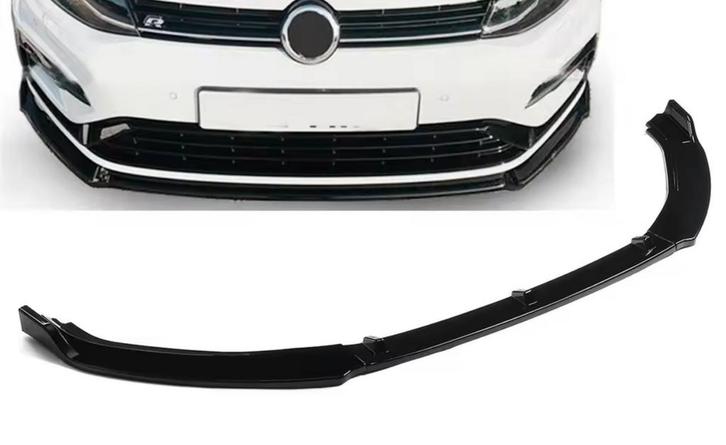 Voorlip / Front Splitter voor Golf 7 & 7.5 – Hoogglans Zwart, Auto diversen, Tuning en Styling, Verzenden