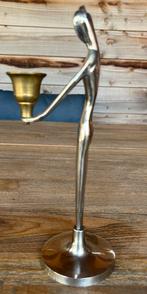 Mooie metalen kandelaar in vorm van vrouw, Ophalen of Verzenden