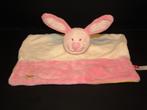 CARREFOUR TEX BABY KONIJN KNUFFELDOEK  VELOURS WIT/ROZE MET, Ophalen of Verzenden, Nieuw, Konijn