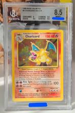 Beckett 8.5 - Charizard #4 (1999 Pokemon Base Set), Ophalen of Verzenden, Zo goed als nieuw, Losse kaart