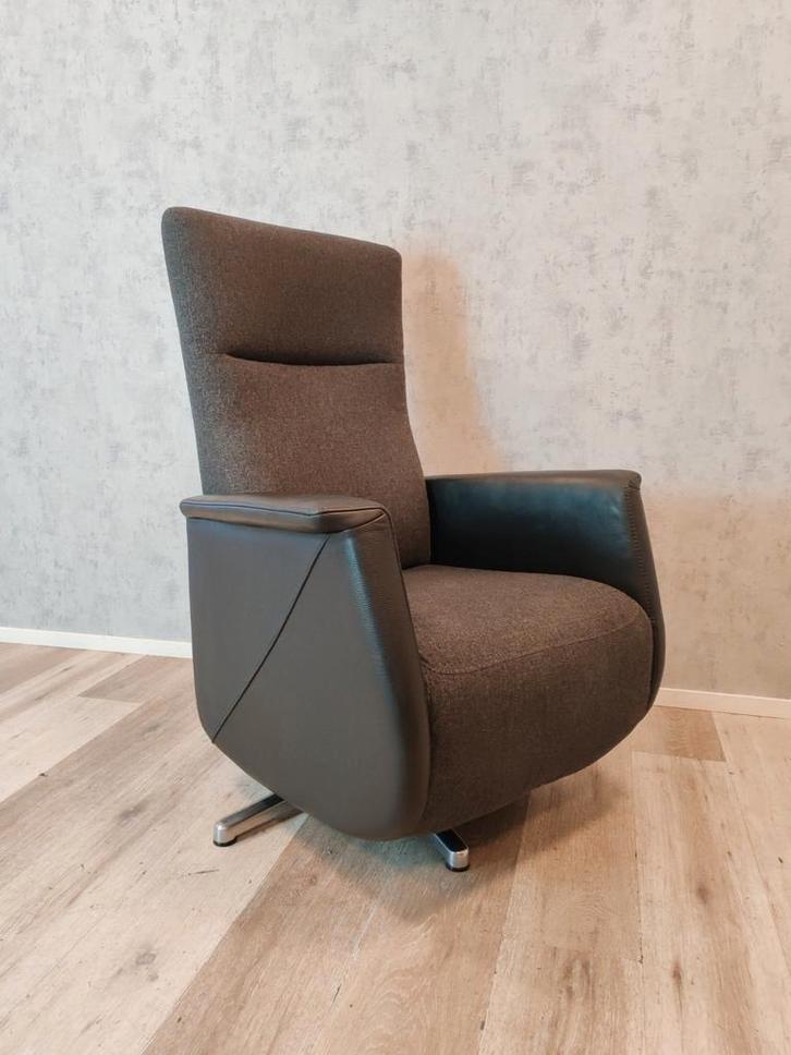 Prominent Toscana design relax fauteuil handmatig, Huis en Inrichting, Fauteuils, Zo goed als nieuw, Leer, Stof, 50 tot 75 cm