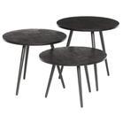 Salontafel set Delano Zwart - Nu Van €259.- Voor €129.- !, 100 tot 150 cm, Rond, Nieuw, Metaal