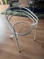 Witte stoel met rotan zitting, Tuin en Terras, Ophalen, Zo goed als nieuw, Rotan