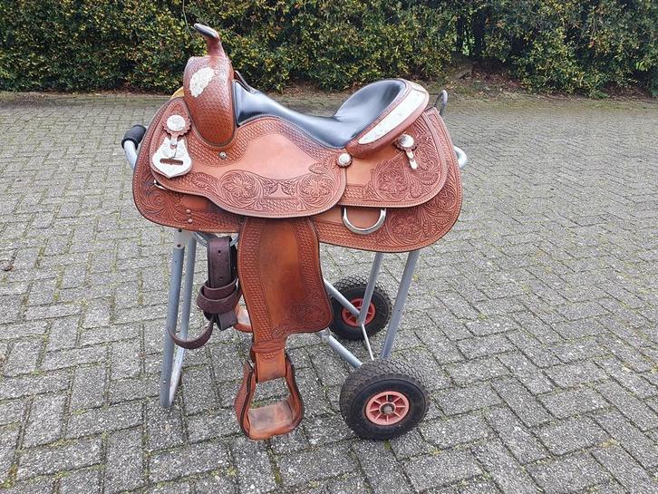 CRATES (USA) WESTERNZADEL REINING  MET BORST, Dieren en Toebehoren, Paarden en Pony's | Zadels, Zo goed als nieuw, Western, Ophalen
