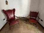 2 x stoel bordeaux rood leder, Huis en Inrichting, Stoelen, Ophalen, Gebruikt, Twee, Leer