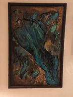 Schilderij abstract. 115 cm bij 75 cm. Gemaakt met echt vuur, Antiek en Kunst, Kunst | Schilderijen | Abstract, Ophalen of Verzenden