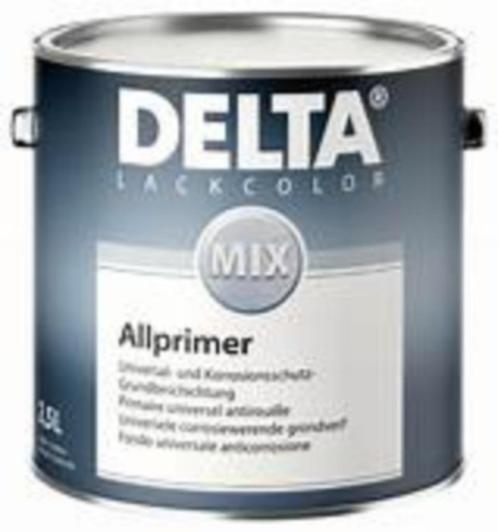 Partij 2,5 liter blikken Delta All-grund Primer, Doe-het-zelf en Verbouw, Verf, Beits en Lak, Nieuw, Verf, 20 liter of meer, Wit
