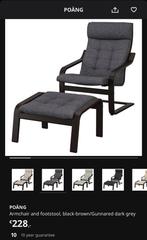 Ikea Poäng Fauteuil + Voetenbank, Ophalen, Zo goed als nieuw, Hout, Eén