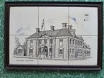 tegel tableau in lijst Gemeentehuis Lemsterland, Antiek en Kunst, Antiek | Wandborden en Tegels, Ophalen of Verzenden