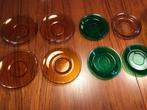 8 vintage / retro bordjes Duralex Amber en groen arcoroc, Ophalen of Verzenden