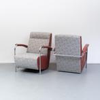 2x Leolux Scylla Hoge Rug crême rondjes motief / rood, Huis en Inrichting, Fauteuils, Ophalen of Verzenden, Zo goed als nieuw