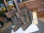 2 x oude houten lijmklem, Ophalen of Verzenden
