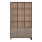 Nieuwe Vermeer Vitrinekast 3-deurs met verlichting, Ophalen, Nieuw, Glas, 150 tot 200 cm