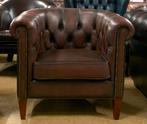 Prachtige Chesterfield Fauteuil Bruin., Gebruikt, Chesterfield, Ophalen of Verzenden, 75 tot 100 cm