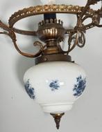 antieke vintage lamp kroonluchter plafondlamp porselein 1950, Antiek en Kunst, Antiek | Lampen, Ophalen of Verzenden