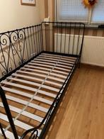 Zwart Metalen Bed, Huis en Inrichting, Slaapkamer | Bedden, Ophalen, 90 cm, Eenpersoons, Zwart