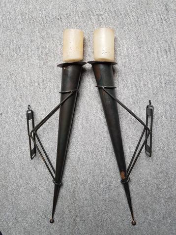 Mooie set Muur kandelaars , Toortsen incl. Kaarsen beschikbaar voor biedingen