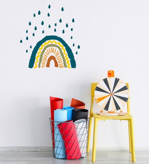 Muursticker Regenboog Druppels Blauw Pöm le Bonhomme, Kinderen en Baby's, Kinderkamer | Inrichting en Decoratie, Nieuw, Wanddecoratie