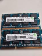 2x RAMAXEL 2GB DDR3 PC3-10600S Laptop Geheugen, Computers en Software, RAM geheugen, Gebruikt, DDR3, Ophalen of Verzenden, 2 GB