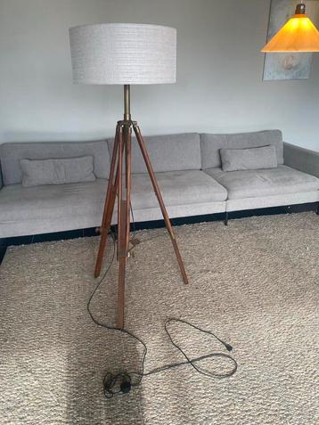 Teak Staande Lamp - Verstelbaar, Vintage Statief beschikbaar voor biedingen