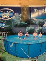 Bestway steel pro max zwembad met pomp, Tuin en Terras, 200 tot 400 cm, Rond, Ophalen of Verzenden, Opzetzwembad