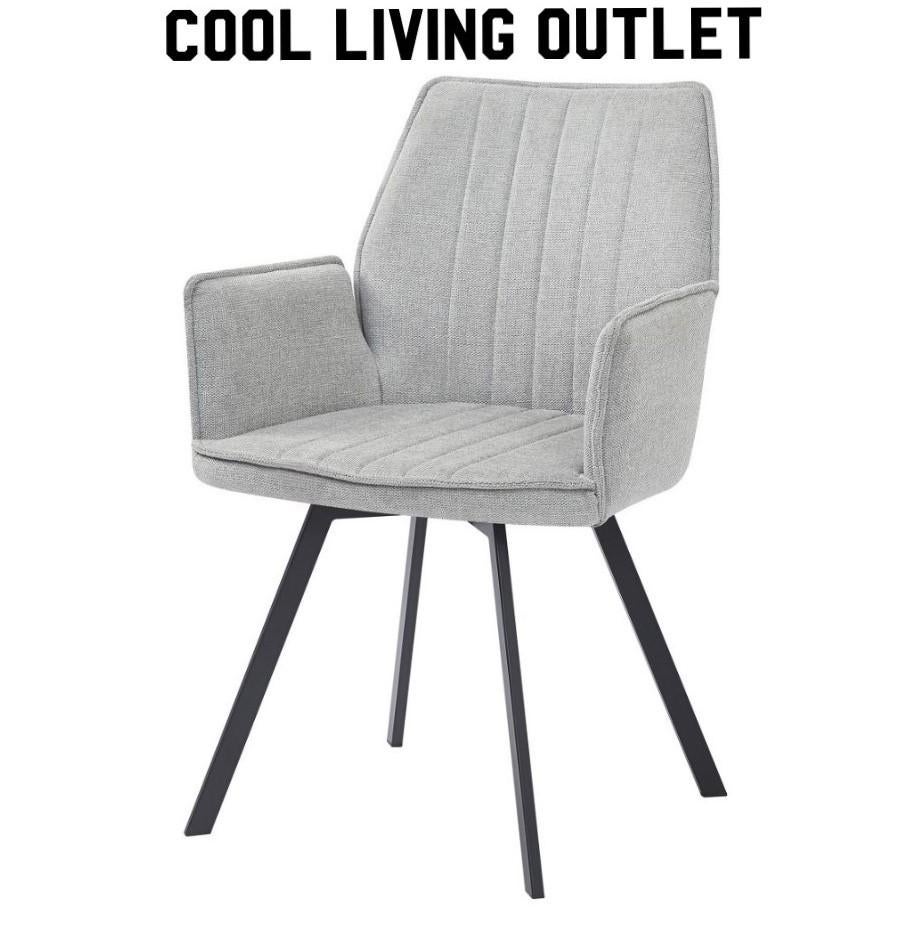 Livingfurn stoel Louise Grijs Draaibaar met €49,= korting, Huis en Inrichting, Stoelen, Ophalen, Nieuw, Stof, Grijs