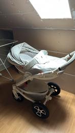 Tutek wit/grijze kinderwagen, Verstelbare duwstang, Zo goed als nieuw, Ophalen, Kinderwagen