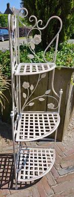 PLANTENREK /HOEK ETAGÈRE / 116 CM HOOG /METAAL /white/beige, Tuin en Terras, Huis en tuin decoratie Marie, Nieuw, Info@huisentuindecoratiemarie.nl