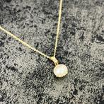 14 karaat gouden ketting met parel steen, Ophalen of Verzenden, Zo goed als nieuw, Goud