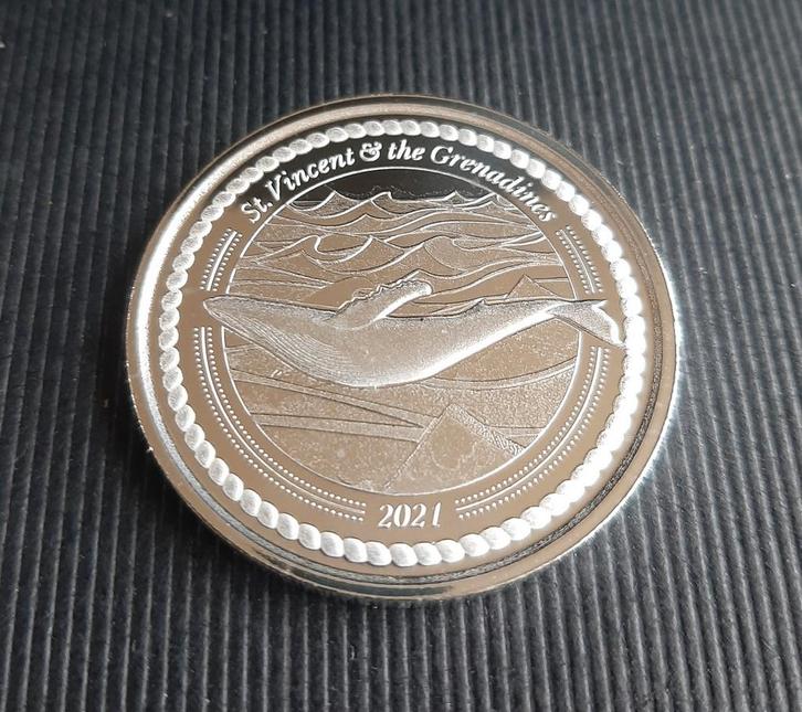 1oz Zilver THE HUMBACK WHALE 2021., Postzegels en Munten, Edelmetalen en Baren, Zilver, Ophalen of Verzenden