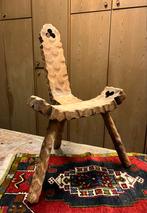 Rustieke houten stoel - vintage spaans brutalist, Antiek en Kunst, Antiek | Meubels | Stoelen en Banken, Ophalen of Verzenden