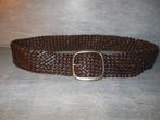 Mooie bruine gevlochten leren riem met een oud zilveren gesp, Kleding | Dames, Riemen en Ceinturen, Verzenden, Echt leder, Bruin