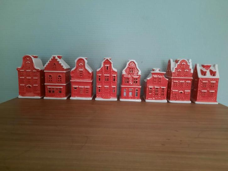 Traditionele kersthuisjes set van 8, Antiek en Kunst, Antiek | Woonaccessoires, Ophalen of Verzenden
