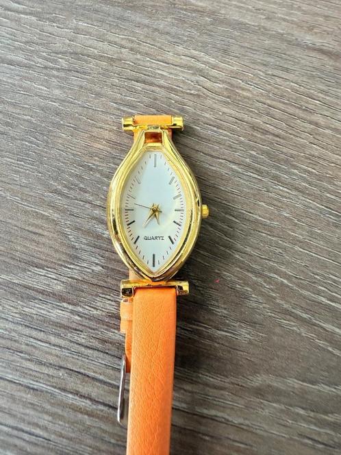 Elegant Nieuw Quartz Dameshorloge met Oranje Band, Sieraden, Tassen en Uiterlijk, Horloges | Dames, Nieuw, Polshorloge, Overige merken