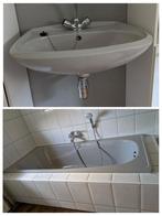 badkuip en wastafel compleet met kranen, Doe-het-zelf en Verbouw, Sanitair, Ophalen, Zo goed als nieuw, Wastafel