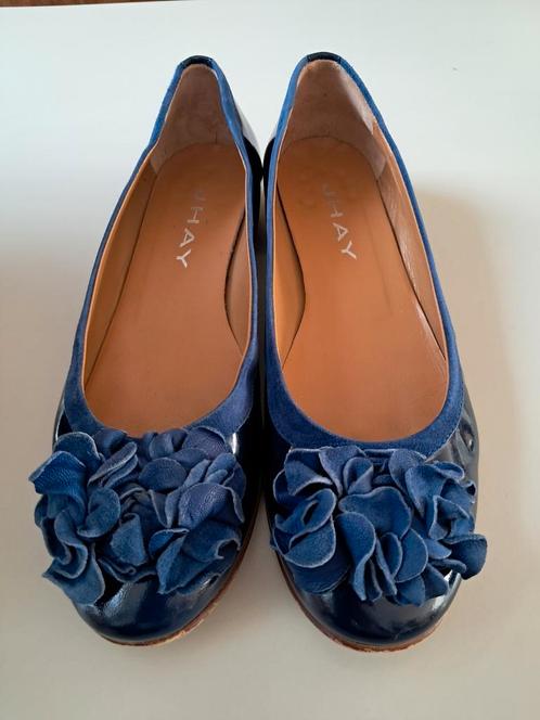 Zeer mooie blauwe leren Ballerina's van JHAY Maat 40, Kleding | Dames, Schoenen, Zo goed als nieuw, Ballerina's, Blauw, Ophalen of Verzenden