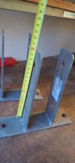 RVS U-paalhouders diverse maten - 10 stuks, Ophalen, Gebruikt