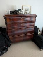 Antieke houten commode met 4 lades, Gebruikt, 100 tot 150 cm, Met lade(s), Overige houtsoorten