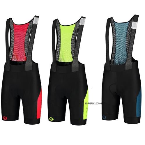 Fietsbroek bibshort Rogelli Tyro blauw rood fluor, Sport en Fitness, Wielrennen, Nieuw, Kleding, Verzenden