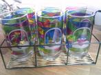 Vintage 6 longdrink kerstglazen  in rekje jaren 60, Ophalen of Verzenden, Gebruikt