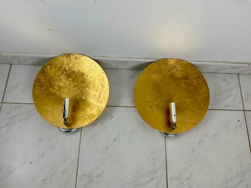 Set van twee Catellani & Smith wandlampen bladgoud, Huis en Inrichting, Lampen | Wandlampen, Zo goed als nieuw, Metaal, Ophalen of Verzenden