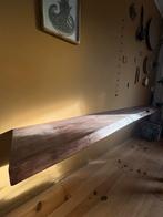 Massieve boomstam wandplank - Live Edge - Donker Gebeitst, Huis en Inrichting, Woonaccessoires | Wandplanken en Boekenplanken