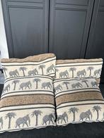 4 grote Olifant Kussens Safari sierkussens, Huis en Inrichting, Woonaccessoires | Kussens, Ophalen of Verzenden, Gebruikt