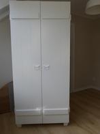 Stoere witte houten kledingskast kinderkamer, Ophalen, Zo goed als nieuw, Kast