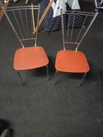 Vintage stoelen rood met ijzerwerk, Gebruikt, Ophalen, Rood
