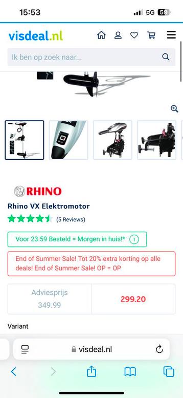 Rhino VX 54 Elektrische Buitenboordmotor beschikbaar voor biedingen