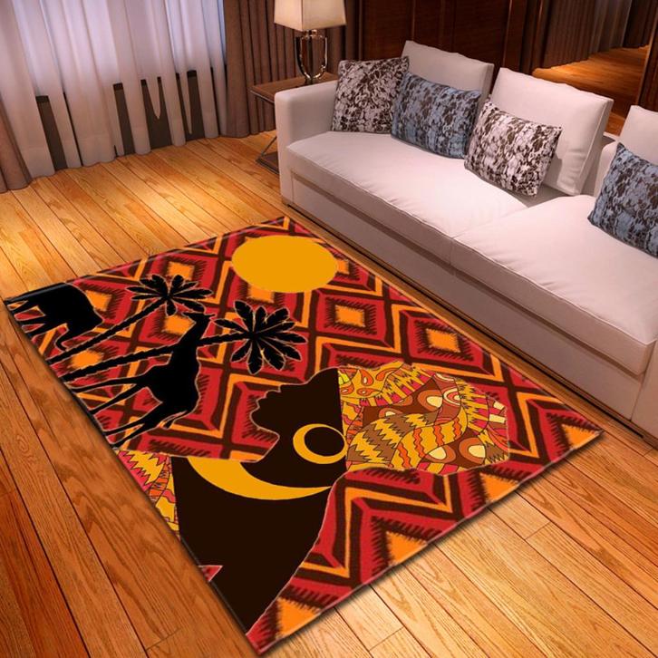 Afrikaans Rood Oranje Vloerkleed / Kleed Tapijt Mat Afrika, Huis en Inrichting, Stoffering | Tapijten en Kleden, Nieuw, Rechthoekig